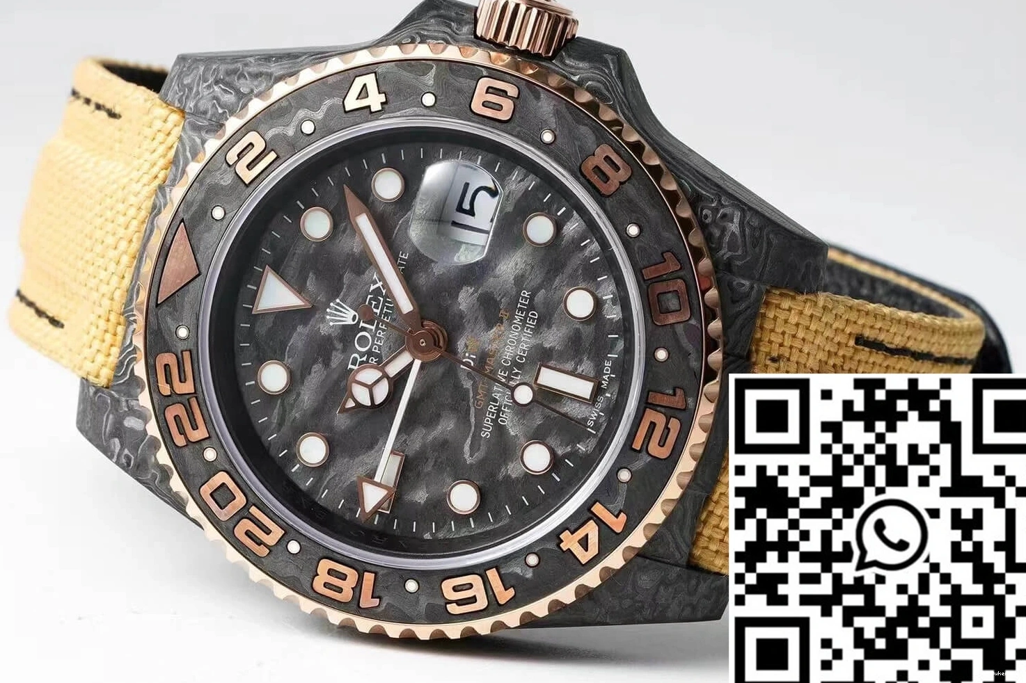 Strap GMT-MASTER Fabric II Fiber Diw Rolex Carbon Yellow 0226